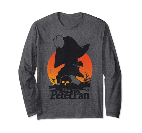 T-shirt Peter Pan Disney manches longues vêtements imprimés Skull Island imprimé rétro adulte