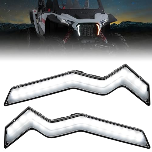KEMIMOTO UTV Accent Lights Running lights Compatible with 2024/2025+ Polaris RZR XP 1000/4 Accessories WaterproofLED IP65 Fang Turn Signal Street Light 2PCS Plug and Play