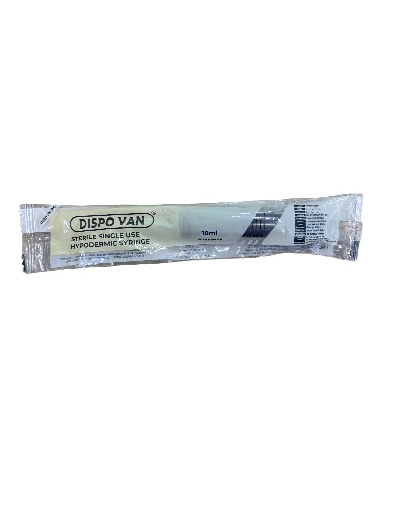 Dispovan Disposable Syringe 10ml with Fine Needle, Sterile – Pack of 15 | EO sterilized, leak-proof single-use syringe with sharp fine needle. Clear ml markings for accurate dosing. Medical grade.-picture-40