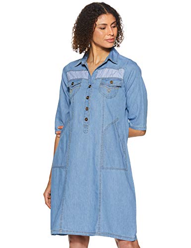 Image of pluss Women's Georgette A-Line Knee-Length Dress