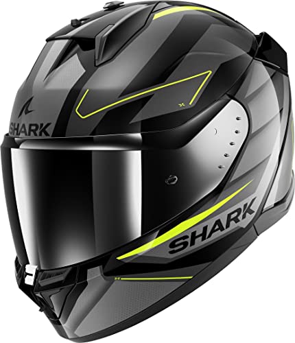 SHARK, Casco Moto Integrale D-SKWAL 3 SIZLER Black / Grey / Yellow KAY, XS