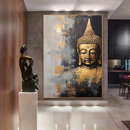 Bouddha Toile Art Mural Salon Décoration Grand Tableau Peinture Abstraite Zen 20x30cm