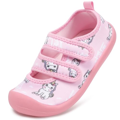 Toddler Water Shoes Boys Girls Unisex Summer Beach Quick Dry Non Slip Hook and Loop Swim Barefoot Aqua Socks