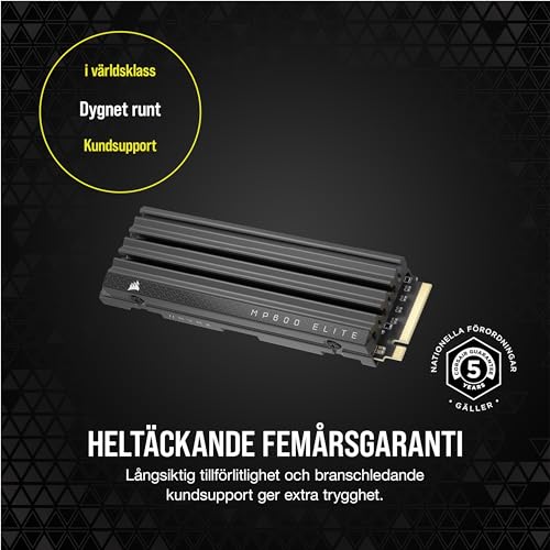CORSAIR MP600 ELITE 4 TB NVMe SSD – 7000 MB/s med Kylfläns
