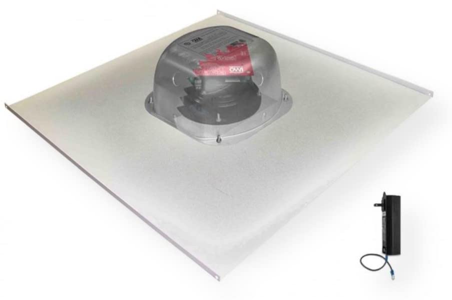 OWI Audio 2X2VG-HDTR61 Drop Ceiling Speakers on a 2X2 Tile and Backcan Assembly, 1 Speaker Package, Includes (1) 2x2 Vinyl Grill Ceiling Speaker with HD Amp and (1) 25/70/100V Transformer