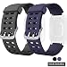Produktbild ID205 ID205L Ersatzband, verstellbar, weiches Silikon, Smartwatch, Ersatzarmband für ID205L ID205 Sport Fitness Tracker Smart Watch Armband (schwarz + blau)