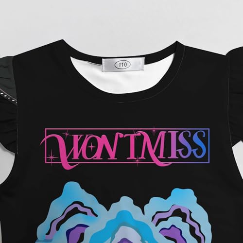 Girls Summer Dress Pop Demon Singer Outfit Cartoon Print Ruffle Sleeve Casual Dresses3