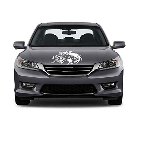 Car Stickers Exterior Bonnet Angry Dragon Face Decal for Car Stickers Scratches Color White