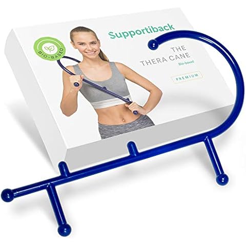The Winner 2021 Extra Durable Massage Cane - Developed by Physiotherapists - Body Heat Responsive - Made from BIO-Based Materials, No Toxins - Smooth Edges - 2X More Tension Reduction, Blue Cover