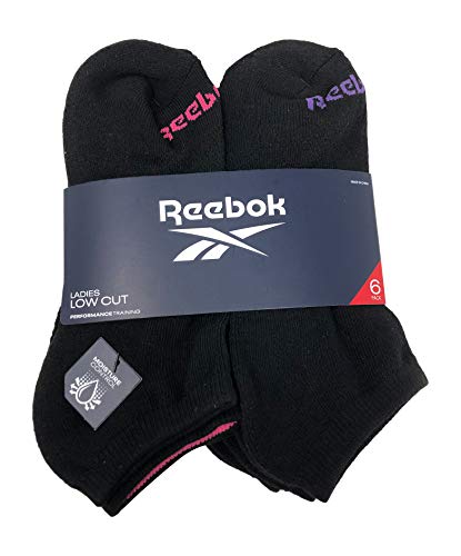 Reebok Ladies Low Cut Perfomance Training Socks (sock size 9-11/shoe size 4-10, Black Multi)2