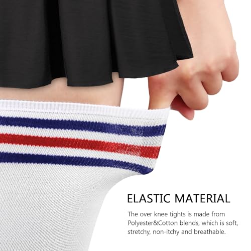 Image of DRESHOW Extra Long High Thigh Socks Striped Over Knee Thin Tights Long Stocking