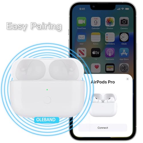 Image of OLEBAND Replacement for Airpods Pro 2&1 Charging Case:Easy to Pair Air pods Pro Earbuds with Pairing Button,Support Both Wired and Wireless Charging,for iPods Pro 1st /2nd Gen 1 Year Warranty(White)