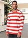 PNORATM Striped Shirts for Men Basic Pullover Long Sleeve Stripe T-Shirts Familly Halloween Christmas Costumes Red-White