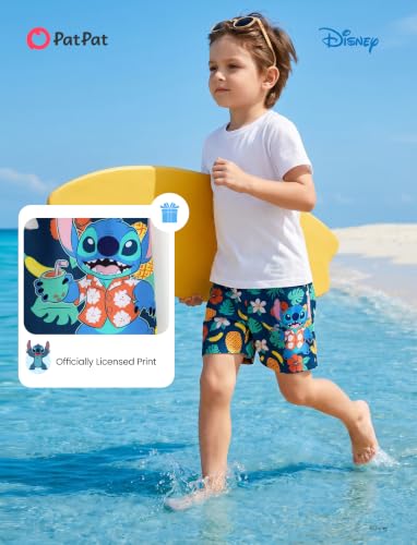 Image of Disney Stitch Spiderman Star Wars Cars Toy Story Mickey Boy Swim Trunks UPF50+Swim Shorts Compression Liner & Quick-Dry 6M-9Y