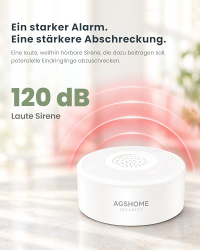 AGSHOME Alarmanlage 8-teiliges, Smart Home Alarmanlage Haus mit APP, WLAN Alarmanlage Set mit...