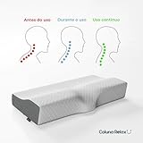 Travesseiro Cervical NASA - Coluna Relax - Suporte Ergonômico com Carvão Ativado e Elevação Lateral para Suporte Adicional glide
