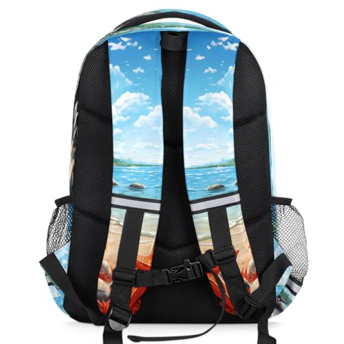 Landscape Kids Backpack for Boys Elementary Primary Middle School Bags, Beach Back to School Gifts with Tablet Sleeve Large Compartment3