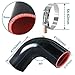 Tyeioms 90 Degree Elbow ID2”(51mm) Silicone Hose Coupler, Reinforced 4-layer Wall 5mm with 2PCS T-bolt Clamps for Cold Air Intake, Turbo, Intercooler, 4”leg Length(102mm) Automotive Radiator Hose