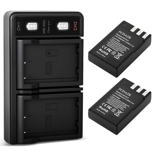 FCDAZR EN-EL9 EN-EL9a Battery(2-Pack) and USB Dual Charger for Nikon D40 D40x D60 D3000 D5000 Cameras