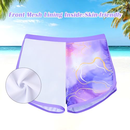 Image of TUONROAD Girls 2 Pieces Rash Guard Swimsuit Long Sleeve Tankini for 4-10 Years