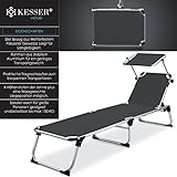 Sonnenliege Sun mit Dach Gartenliege klappbar Liegestuhl Sonnendach 4-stufig Verstellbarer Rückenlehne - 2