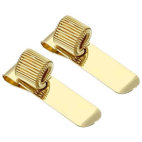 Support clips de stylo en métal doré avec ressort vertical pour carnet et poche | Lot de 2