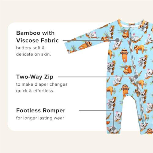 Bums & Roses Baby Romper | Soft Spandex and Viscose | Two-way Zipper for Easy Change3