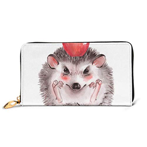 Preisvergleich Produktbild JHGFG Mode Handtasche Reißverschluss Brieftasche Igel isoliert auf weißem Telefon Kupplung Geldbörse Abendkupplung Blockieren Leder Brieftasche Multi Card Organizer