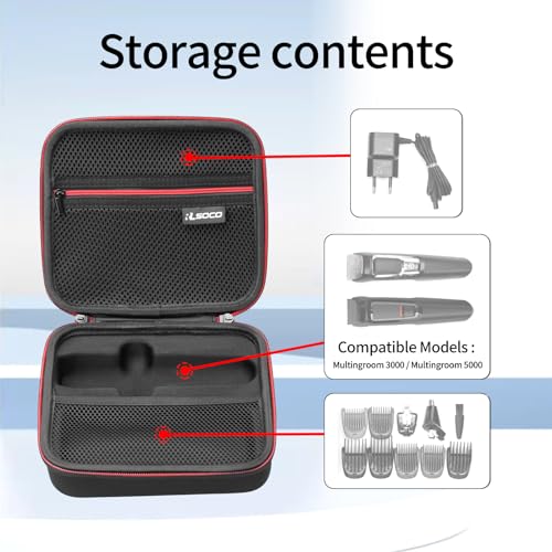 RLSOCO Case for Philips 7-in-1 All-in-One Trimmer Series 3000/5000 Grooming Kit-Fits for Philips MG3720/33,MG3730/13,MG3720/35,MG3750/50,MG5720/15 Multigroom 3000/5000