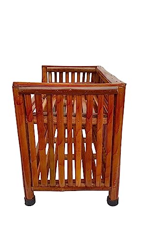 Image of Wooden Shelf Bamboo 4-Tier Kitchen Organizer Shoes &Slippers Rack Books Shelves Planter Stand Office File Cabinet Utility Rack for Doorway, Hallway, Entryway & Balcony (Small)