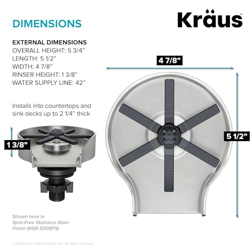 KRAUS CleanMate Glass Rinser for Kitchen Sink in Matte Black Color Finish, KGR-500MB - image 4