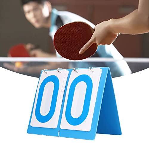 Marcador de puntuación deportivo de 2 dígitos con números giratorios para tenis, fútbol, voleibol y baloncesto, azul, plástico miniatura 3