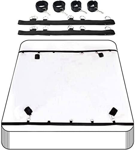 Bed Bondaged Restraints Kit for Couples Sex Adult Bondaged Straps Bed Restraints Set for Sex for Legs Furniture Position Cuffs Soft and Durable Sweater T-Shirt Underware