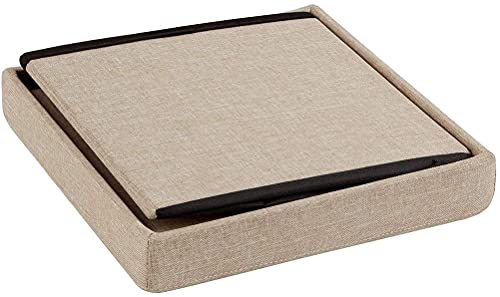 Image of ABTRIX with AB Fabric Folding Organizer Storage Ottoman Bench Footrest Stool Coffee Table Cube, Indoor Toys Chest Stool,Quick&Easy Assembly,22L Capacity,Padded (30X30X30 Cm,Beige)