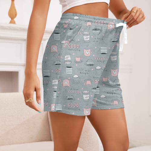 Image of American Trends 3 Pack Pajama Shorts Women Casual Elastic Waist Comfy Printed Sleep Lounge Shorts for Women PJ Bottoms
