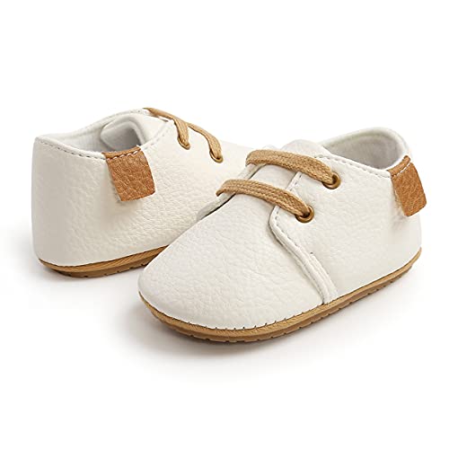 Image of QWZban Baby Shoes Girls Mary Jane Flats Non Slip Soft Sole PU Leather Infant Toddler Sneakers First Walkers Party Christmas Dress Shoes