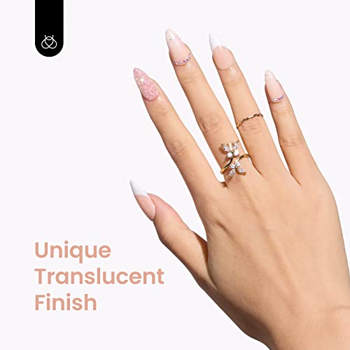 Image of Beetles Nude Gel Nail Polish - 15ML Neutral Nude Pink Jelly Gel Polish Concealer Sheer Translucence Effect Soak Off UV LED Cashmere Nude French Art Manicure Gift for Women