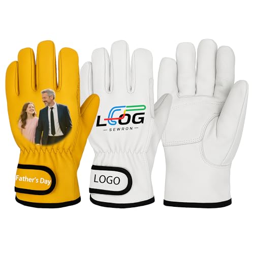 LH-SP 2 Pairs Personalized Work Gloves |Custom Photo Text|Unique Gift Idea - Personalizadas Design with Picture or Message