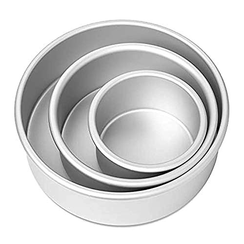 MetCast Aluminium Round Cake Pan , Tin Cake Mould Round Pan for Microwave Oven Cake pan