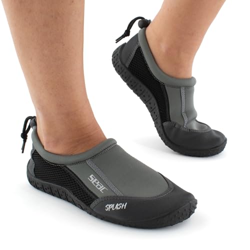 SEAC Splash, buty skalne dla dorosłych i dzieci, szybkoschnące, buty na morze, plażę i basen, szary/czarny, 43