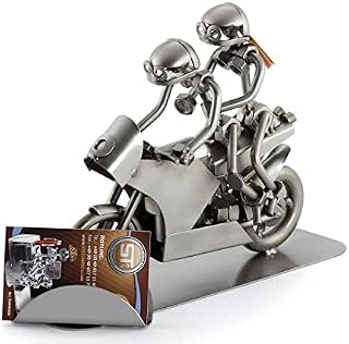 Steelman24 I Nuts and bolts sculpture RACING MOTORBIKE DUO I Handmade ornaments I Made in Germany I I Metal figurine