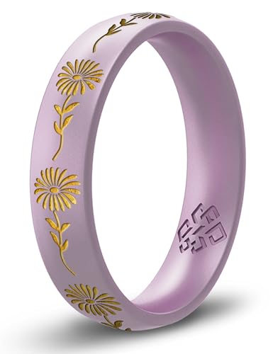 Mountain Forest Waves Silicone Ring – Dual Layer Engraved, Breathable Comfort Fit, Rubber Wedding Band For Active Lifestyles - View #7