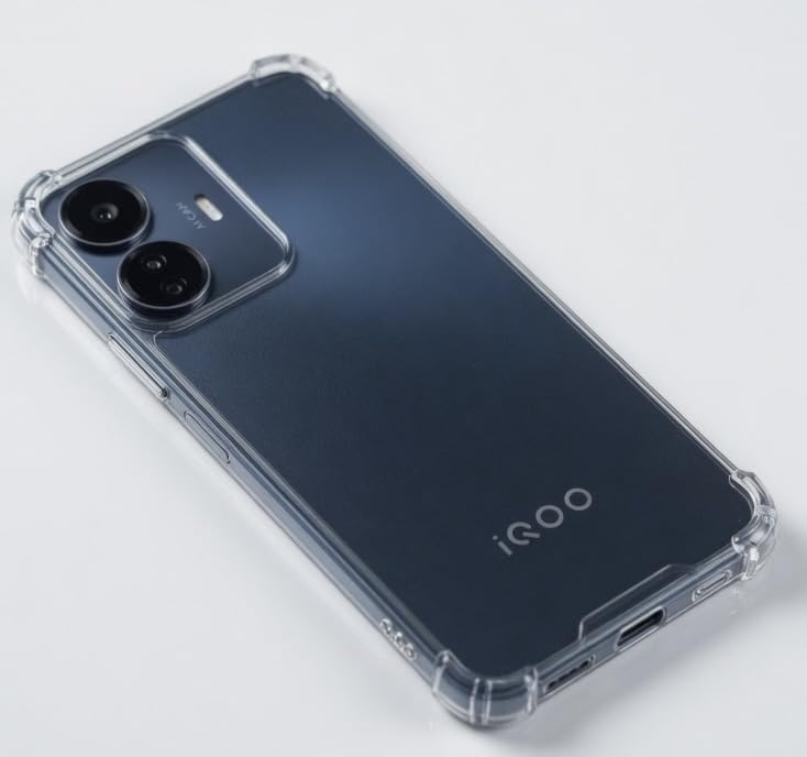 Image of Lustree Compatible with iQOO Z6 LITE 5G Back Cover| Clear + TPU Case with 4 Corner Air Cushion Protection & Camera Protection | Slim& Stylus Cover for iQOO Z6 LITE 5G