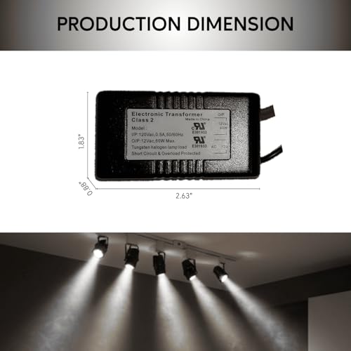 Image of Ironsmith Lighting Products 60W Halogen Transformer, 12V Power Supply, Corded Electric, Indoor Low Voltage (60W | Potted Transformer | 3-Year Warranty | 20W Min Load)