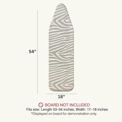 Image of Ironing Board Cover and Pad 18 inchx54 inch Extra Thick Natural Cotton, Scorch and Stain Resistant Iron Board Cover, Extra Large Iron Board Cover with Fasteners Heavy Duty Heatproof Elastic Edge Zebra