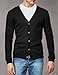 H2H Mens Casual Solid Color Button Dwon V-Neck Cotton Cardigan Sweater Black US M/Asia L (CMOCAL012)