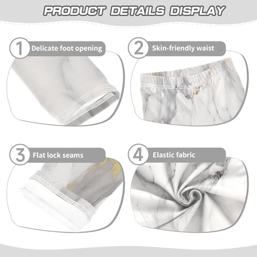 Bolaz Toddler Girls Leggings Printed Yoga Pants Leggings Grey White Marble for Kids3