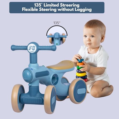 Image of Little Glide Ride on Balance Bike for 1-3 Years| Musical Ride-On Toy with LED Lights | Safe, Sturdy & Fun Indoor Toy| Suitable for Boys & Girls | Weight Capacity Up to 20Kgs(KB-065-Blue)