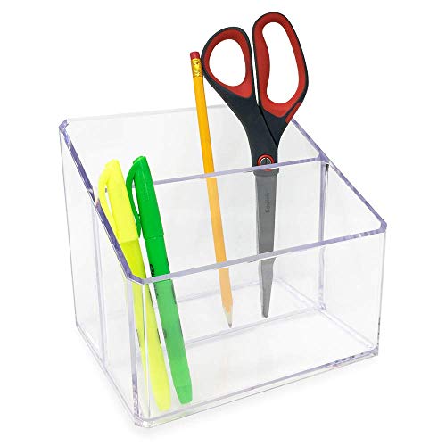Isaac Jacobs Clear Acrylic 2-Section Organizer, Remote Holder