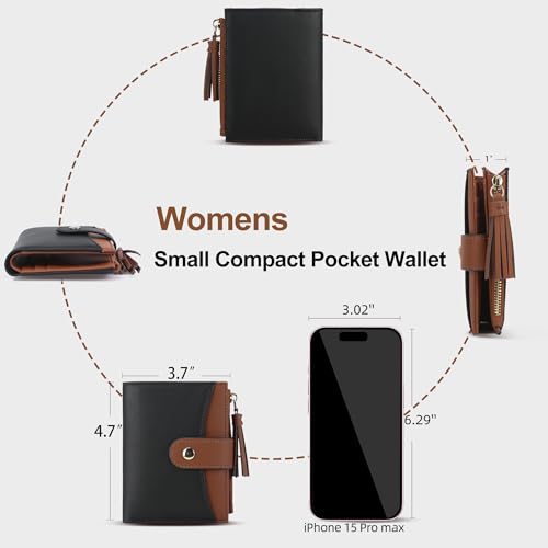 Small Wallet for Women RFID Blocking Tassle Bifold Slim Thin Leather Wallet Credit Card Holder Wallet Ladies Mini Wallet with Widened Zipper Pocket4